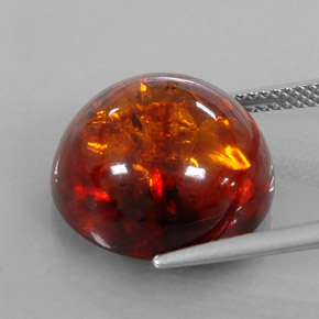 Ámbar naranja natural de 6,14 ct, transparente, transparente / translúcido