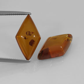 Gemas de ámbar naranja natural de  ct, transparente, transparente / translúcido