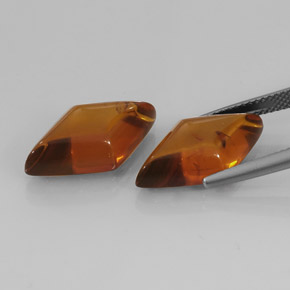 Gemas de ámbar naranja natural de  ct, transparente, transparente / translúcido