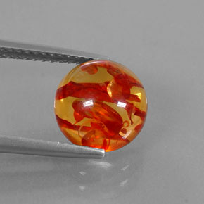 Ámbar Naranja amarillo natural de 1.50 ct, Transparente, Transparente / Translúcido