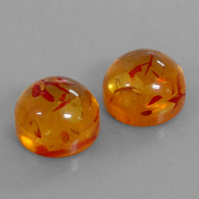Gemas de ámbar naranja natural de  ct, transparente, transparente / translúcido