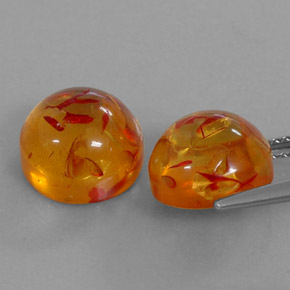 Gemas de ámbar naranja natural de  ct, transparente, transparente / translúcido