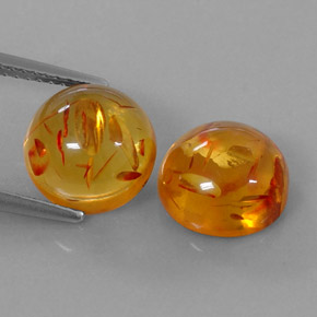 Gemas de ámbar naranja natural de  ct, transparente, transparente / translúcido