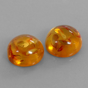 Gemas de ámbar naranja natural de  ct, transparente, transparente / translúcido