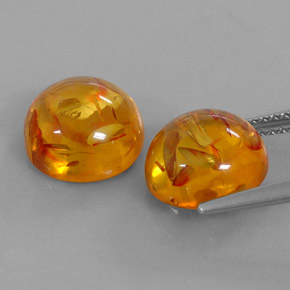 Gemas de ámbar naranja natural de  ct, transparente, transparente / translúcido