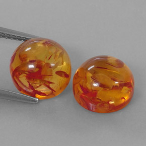 Gemas de ámbar naranja natural de  ct, transparente, transparente / translúcido