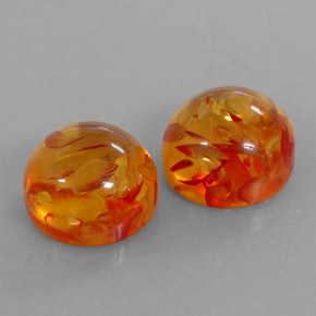 Gemas de ámbar naranja natural de  ct, transparente, transparente / translúcido