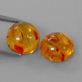 Gemas de ámbar naranja natural de  ct, transparente, transparente / translúcido