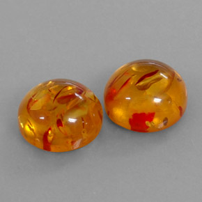 Gemas de ámbar naranja natural de  ct, transparente, transparente / translúcido