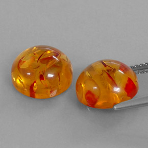 Gemas de ámbar naranja natural de  ct, transparente, transparente / translúcido