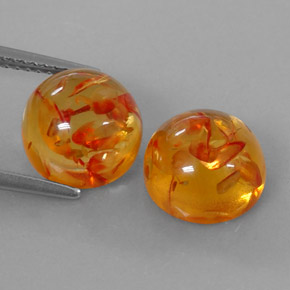 Gemas de ámbar naranja natural de  ct, transparente, transparente / translúcido