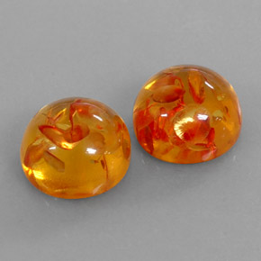 Gemas de ámbar naranja natural de  ct, transparente, transparente / translúcido