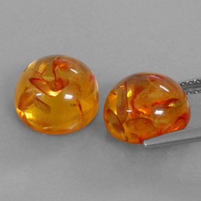 Gemas de ámbar naranja natural de  ct, transparente, transparente / translúcido