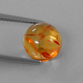 Ámbar Naranja amarillo natural de 1.78 ct, Transparente, Transparente / Translúcido
