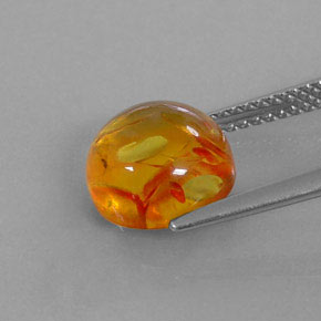 Ámbar Naranja amarillo natural de 1.78 ct, Transparente, Transparente / Translúcido