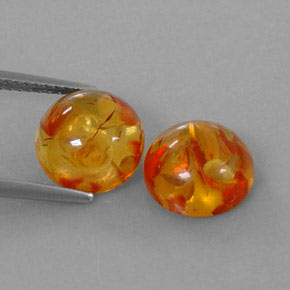 Gemas de ámbar naranja natural de  ct, transparente, transparente / translúcido