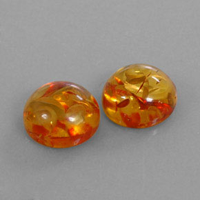 Gemas de ámbar naranja natural de  ct, transparente, transparente / translúcido