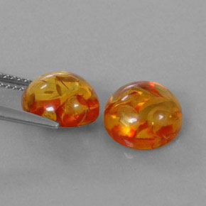 Gemas de ámbar naranja natural de  ct, transparente, transparente / translúcido