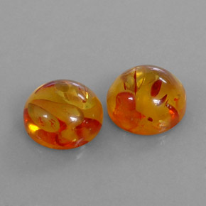 Gemas de ámbar naranja natural de  ct, transparente, transparente / translúcido