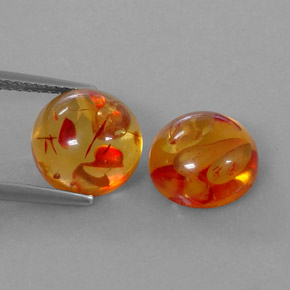 Gemas de ámbar naranja natural de  ct, transparente, transparente / translúcido