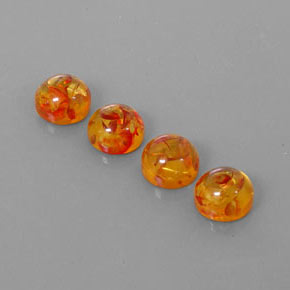 Gemas de ámbar naranja natural de  ct, transparente, transparente / translúcido