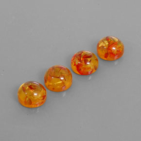 Gemas de ámbar naranja natural de  ct, transparente, transparente / translúcido