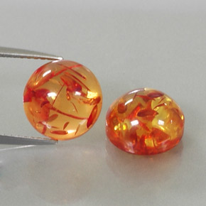 Gemas de ámbar naranja natural de  ct, transparente, transparente / translúcido