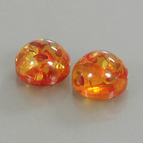 Gemas de ámbar naranja natural de  ct, transparente, transparente / translúcido