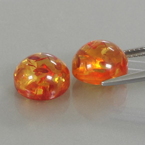 Gemas de ámbar naranja natural de  ct, transparente, transparente / translúcido
