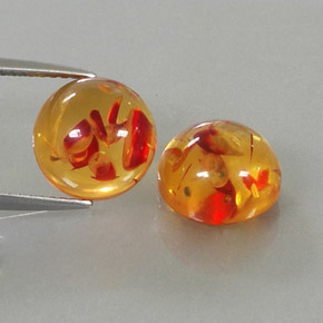 Gemas de ámbar naranja natural de  ct, transparente, transparente / translúcido