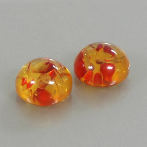 Gemas de ámbar naranja natural de  ct, transparente, transparente / translúcido