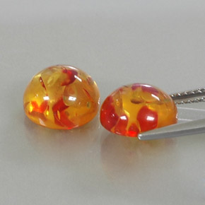 Gemas de ámbar naranja natural de  ct, transparente, transparente / translúcido