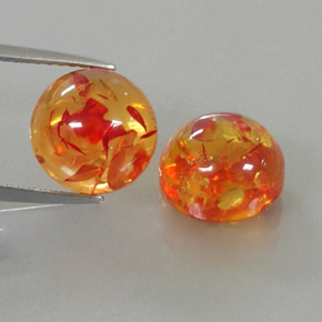 Gemas de ámbar naranja natural de  ct, transparente, transparente / translúcido