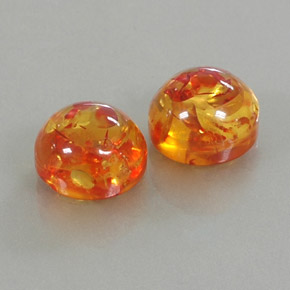 Gemas de ámbar naranja natural de  ct, transparente, transparente / translúcido