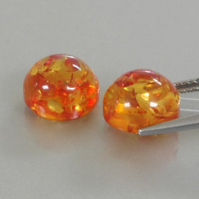 Gemas de ámbar naranja natural de  ct, transparente, transparente / translúcido