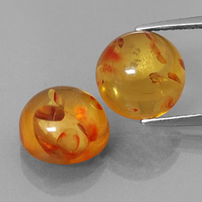 Gemas de ámbar naranja natural de  ct, transparente, transparente / translúcido