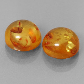 Gemas de ámbar naranja natural de  ct, transparente, transparente / translúcido