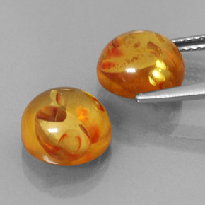 Gemas de ámbar naranja natural de  ct, transparente, transparente / translúcido