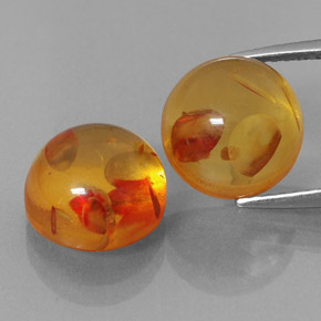 Gemas de ámbar naranja natural de  ct, transparente, transparente / translúcido