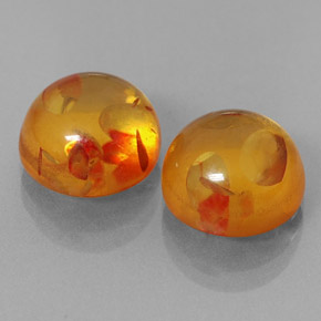 Gemas de ámbar naranja natural de  ct, transparente, transparente / translúcido