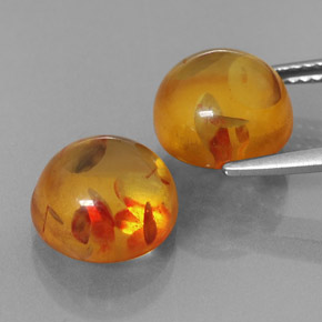 Gemas de ámbar naranja natural de  ct, transparente, transparente / translúcido