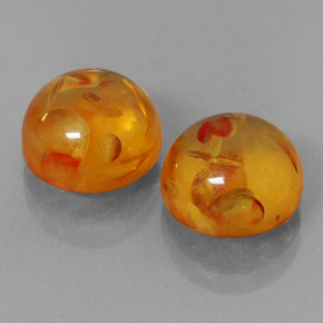 Gemas de ámbar naranja natural de  ct, transparente, transparente / translúcido