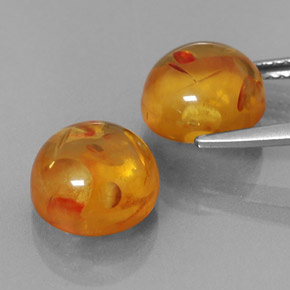 Gemas de ámbar naranja natural de  ct, transparente, transparente / translúcido