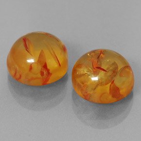 Gemas de ámbar naranja natural de  ct, transparente, transparente / translúcido