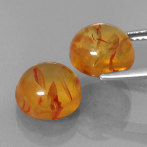 Gemas de ámbar naranja natural de  ct, transparente, transparente / translúcido