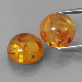 Gemas de ámbar naranja natural de  ct, transparente, transparente / translúcido