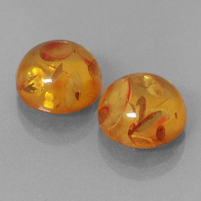 Gemas de ámbar naranja natural de  ct, transparente, transparente / translúcido