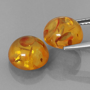 Gemas de ámbar naranja natural de  ct, transparente, transparente / translúcido