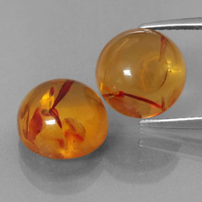 Gemas de ámbar naranja natural de  ct, transparente, transparente / translúcido