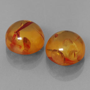 Gemas de ámbar naranja natural de  ct, transparente, transparente / translúcido